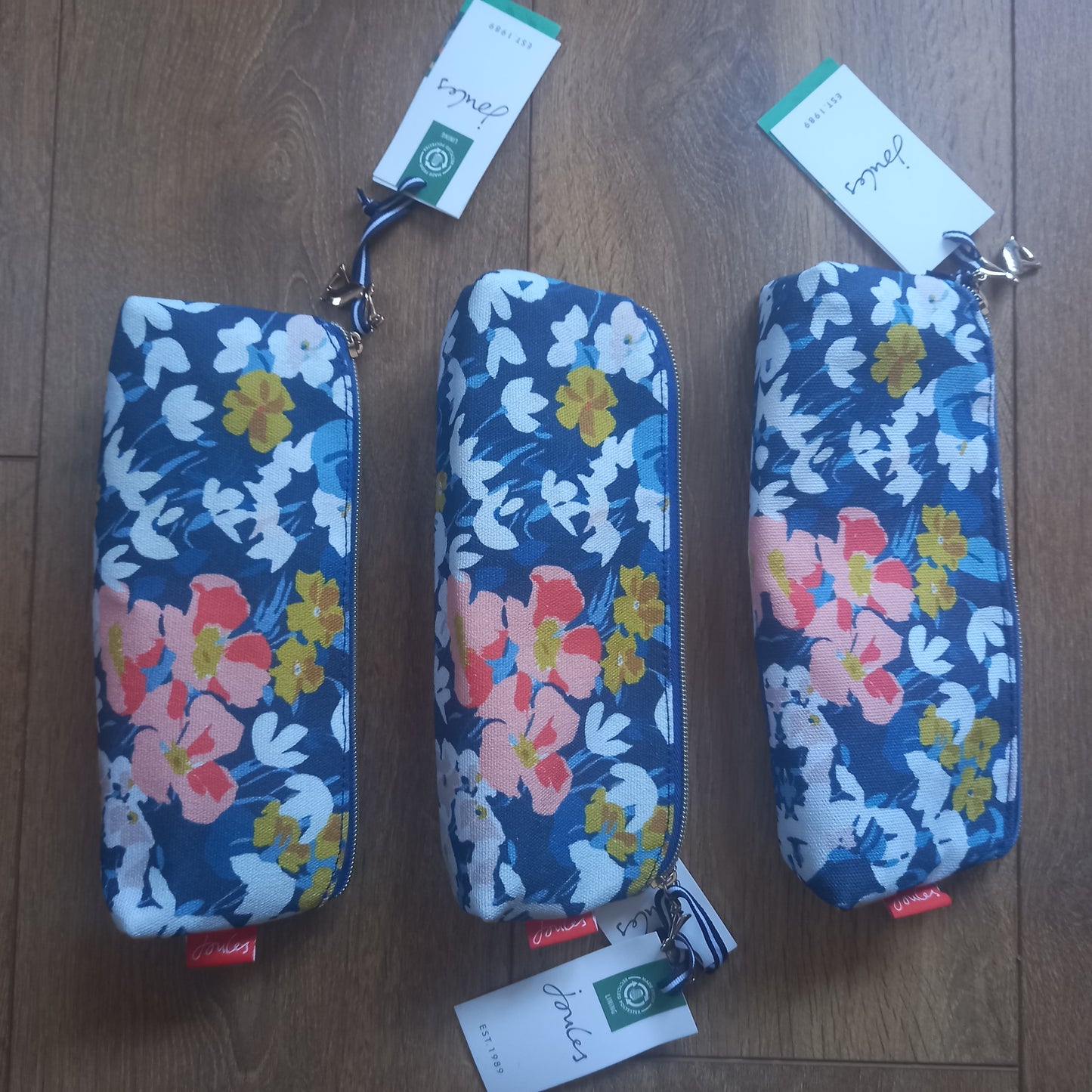 Joules Pencil Case - Navy Floral - New
