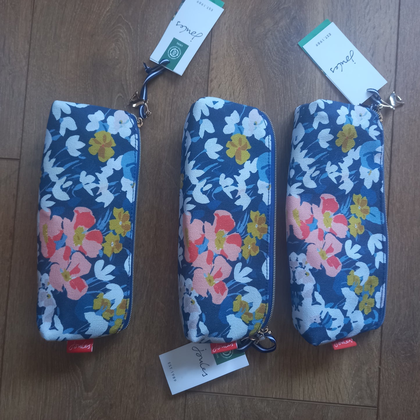 Joules Pencil Case - Navy Floral - New