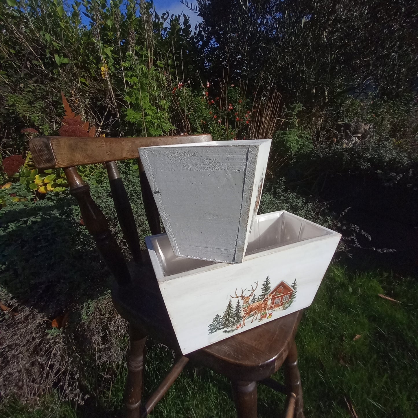 Wooden Trough Christmas Scene