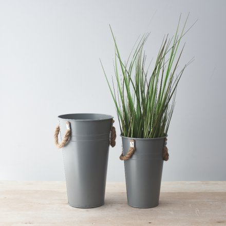 Grey Flower Bucket - 20cm or 25cm