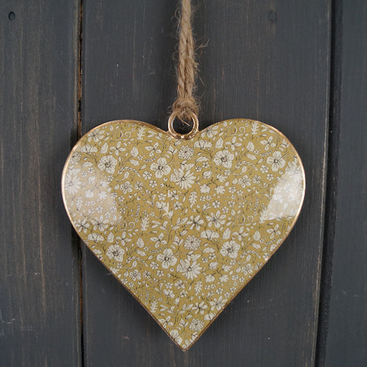 Hanging Metal Decorations - Green Heart or Brown Butterfly