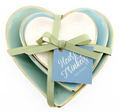 Heart Shaped Trinket Dishes Set of 3