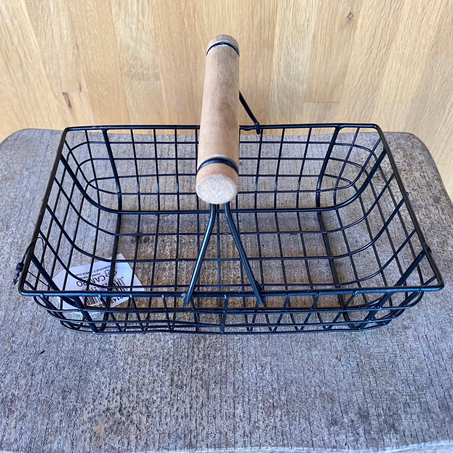 Wire Baskets with Bamboo Handles - Assorted Shapes