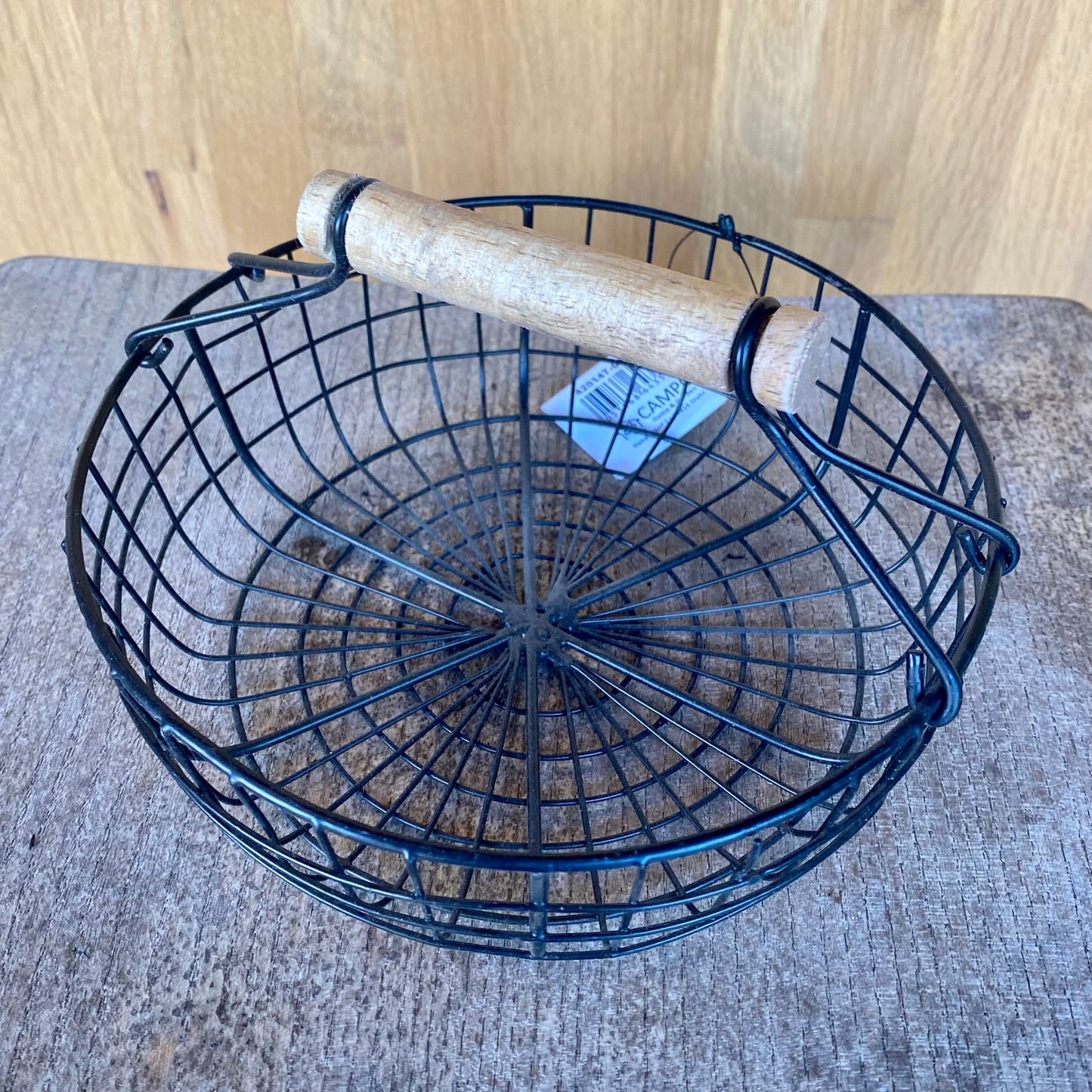 Wire Baskets with Bamboo Handles - Assorted Shapes