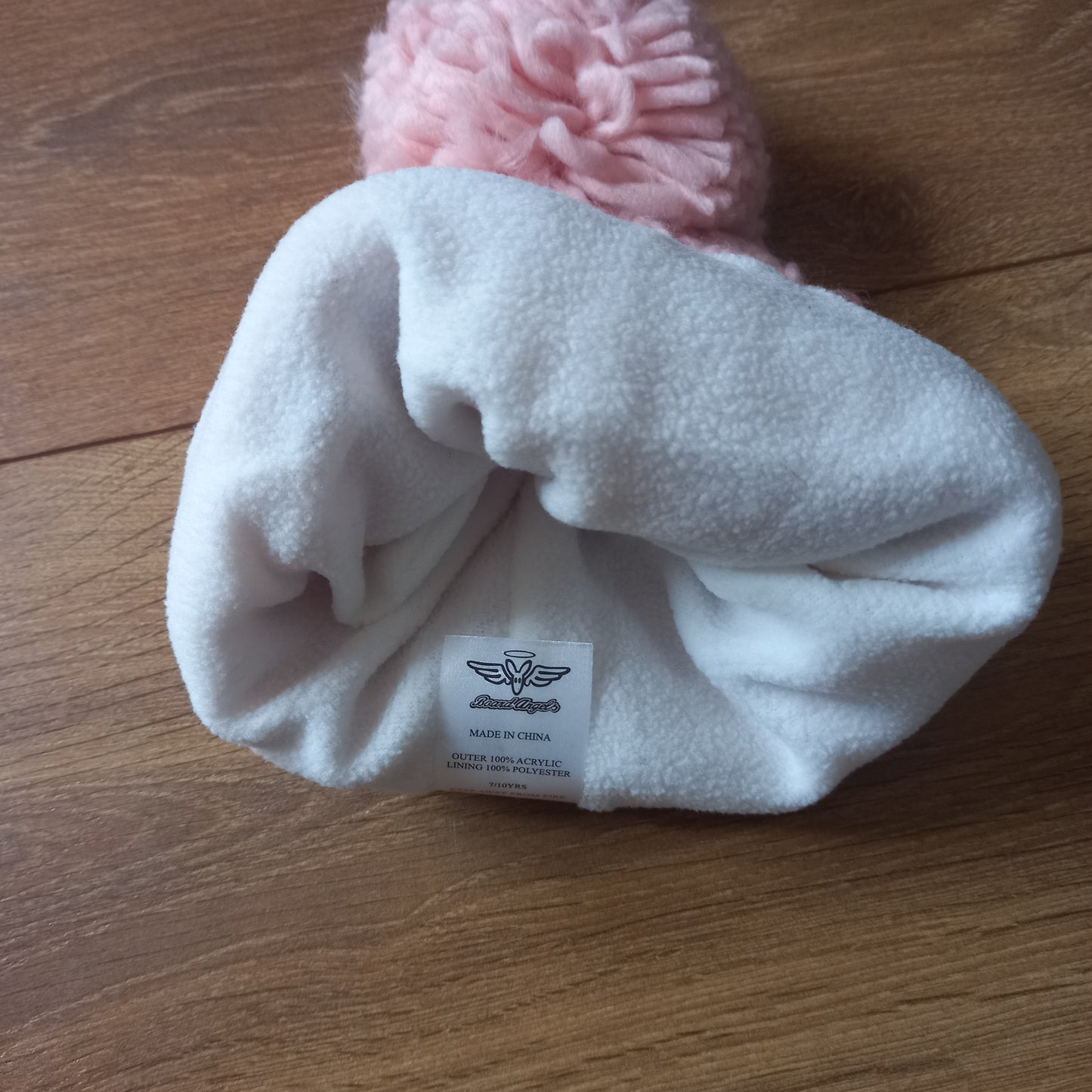 Board Angels Junior Cable Pom Pom Hat Pink