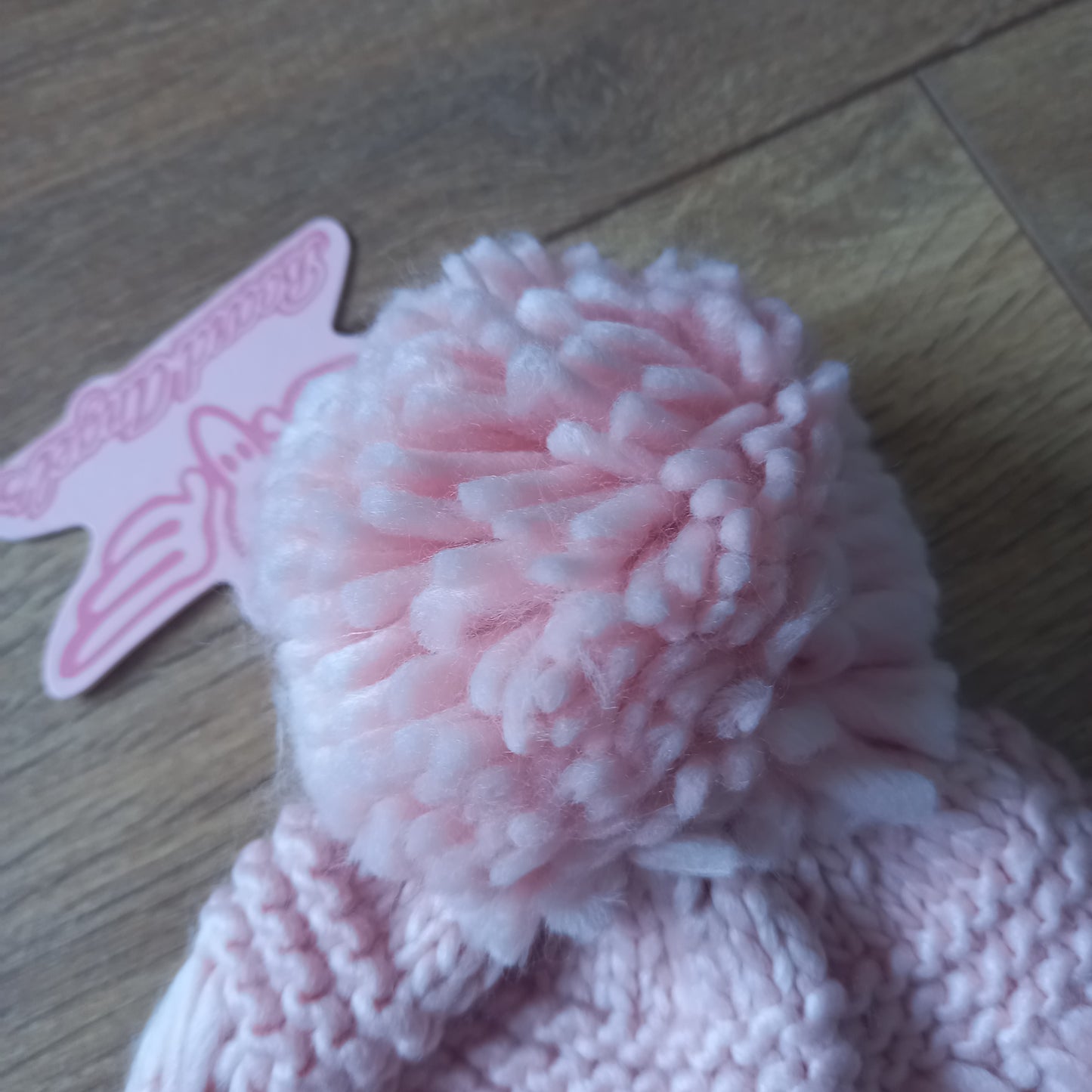 Board Angels Junior Cable Pom Pom Hat Pink