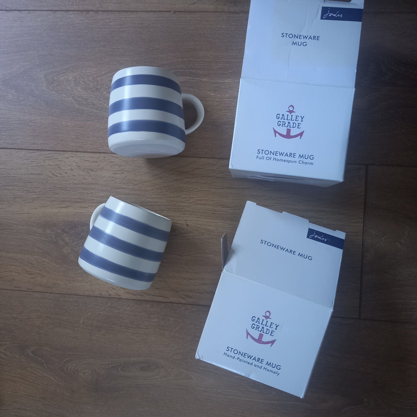 Joules stoneware single mug French Navy Stripe