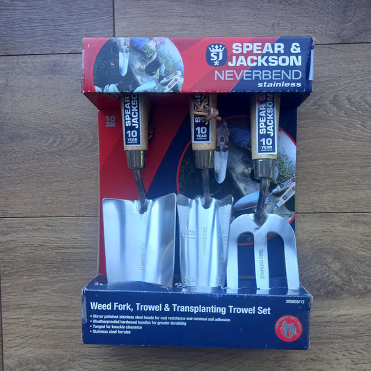 Spear and Jackson Traditional 3 Piece Stainless Steel Garden Hand Tool Set