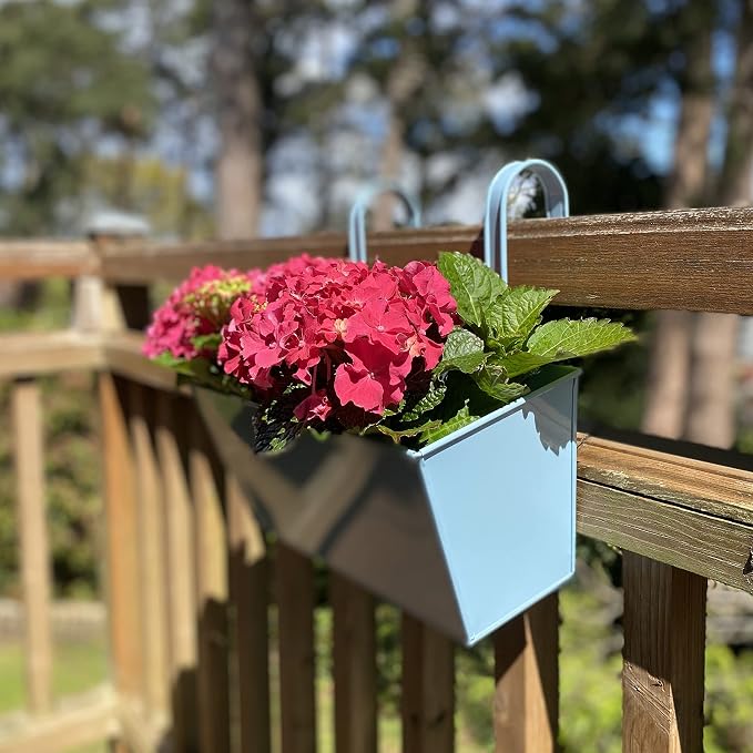 Duck Egg Blue Balcony Railing Planter