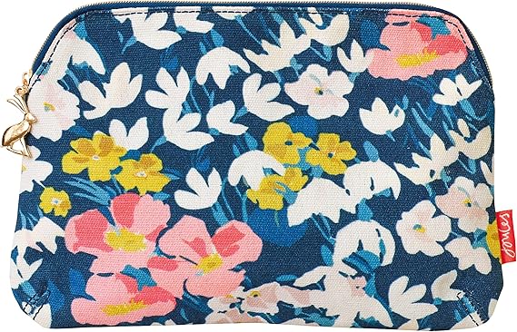 Joules Bright Side Floral Medium Pouch/Cosmetic Bag with Metal Zip Size 22x16.5cm