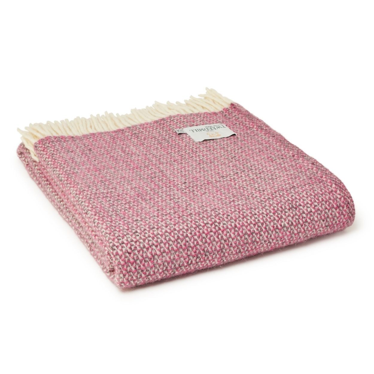 Illusion Pure New Wool Blanket  Grey & Pink