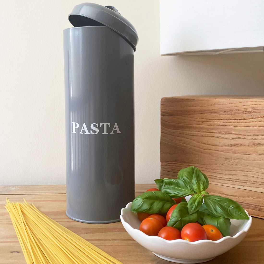 Pasta Storage Tin In French Grey