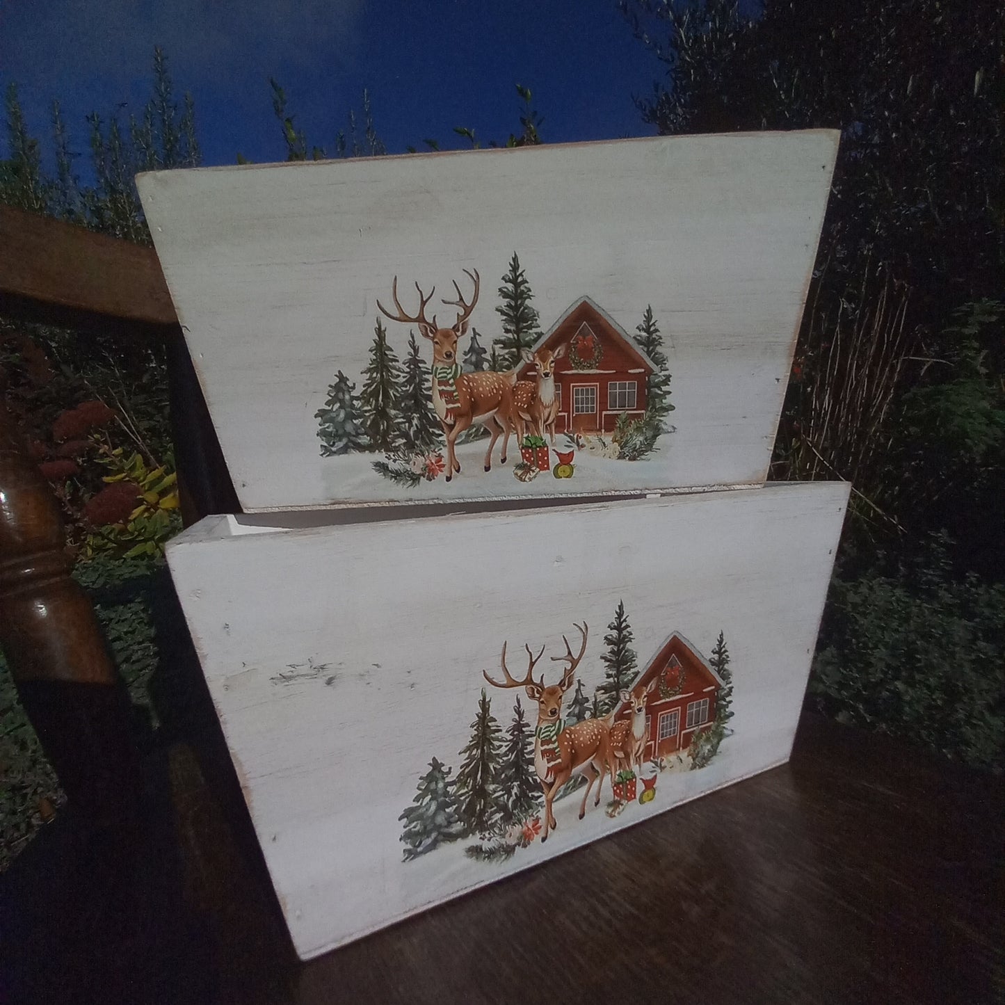 Wooden Trough Christmas Scene