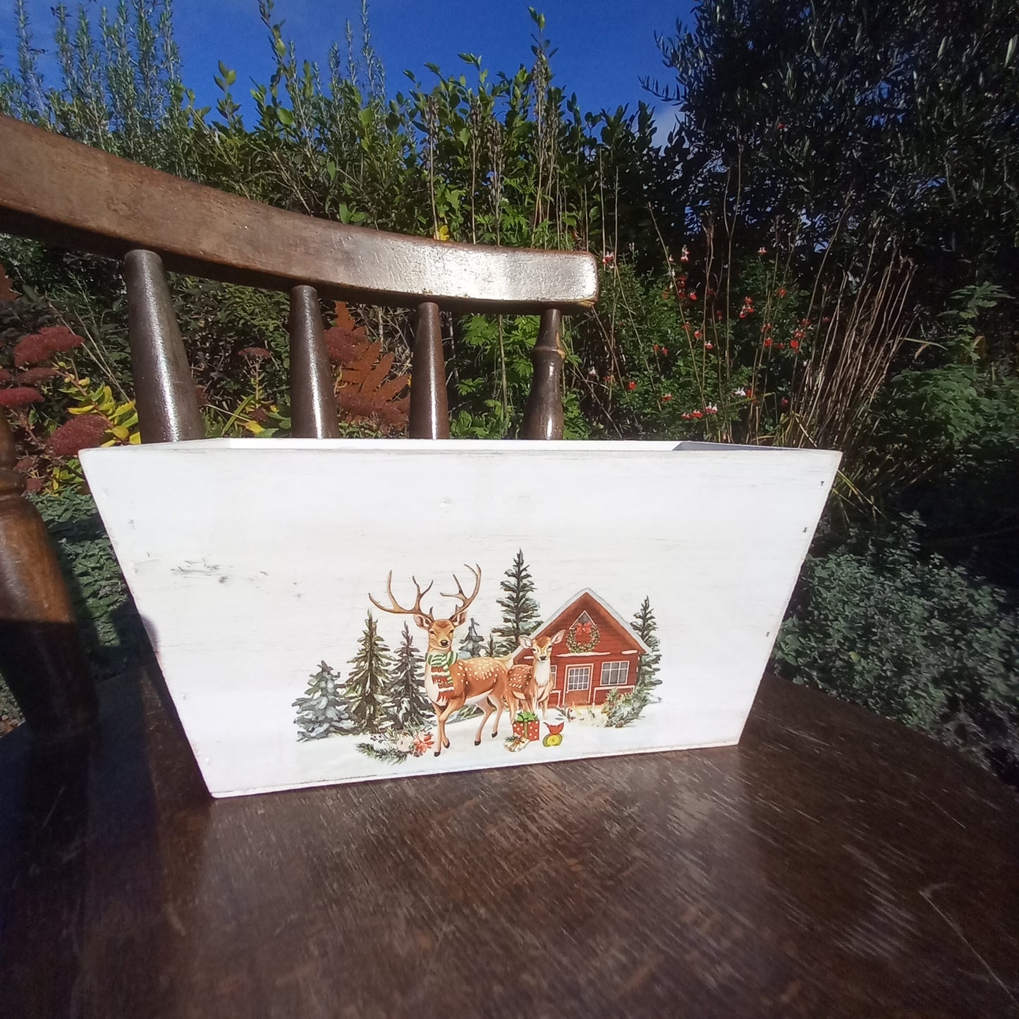 Wooden Trough Christmas Scene