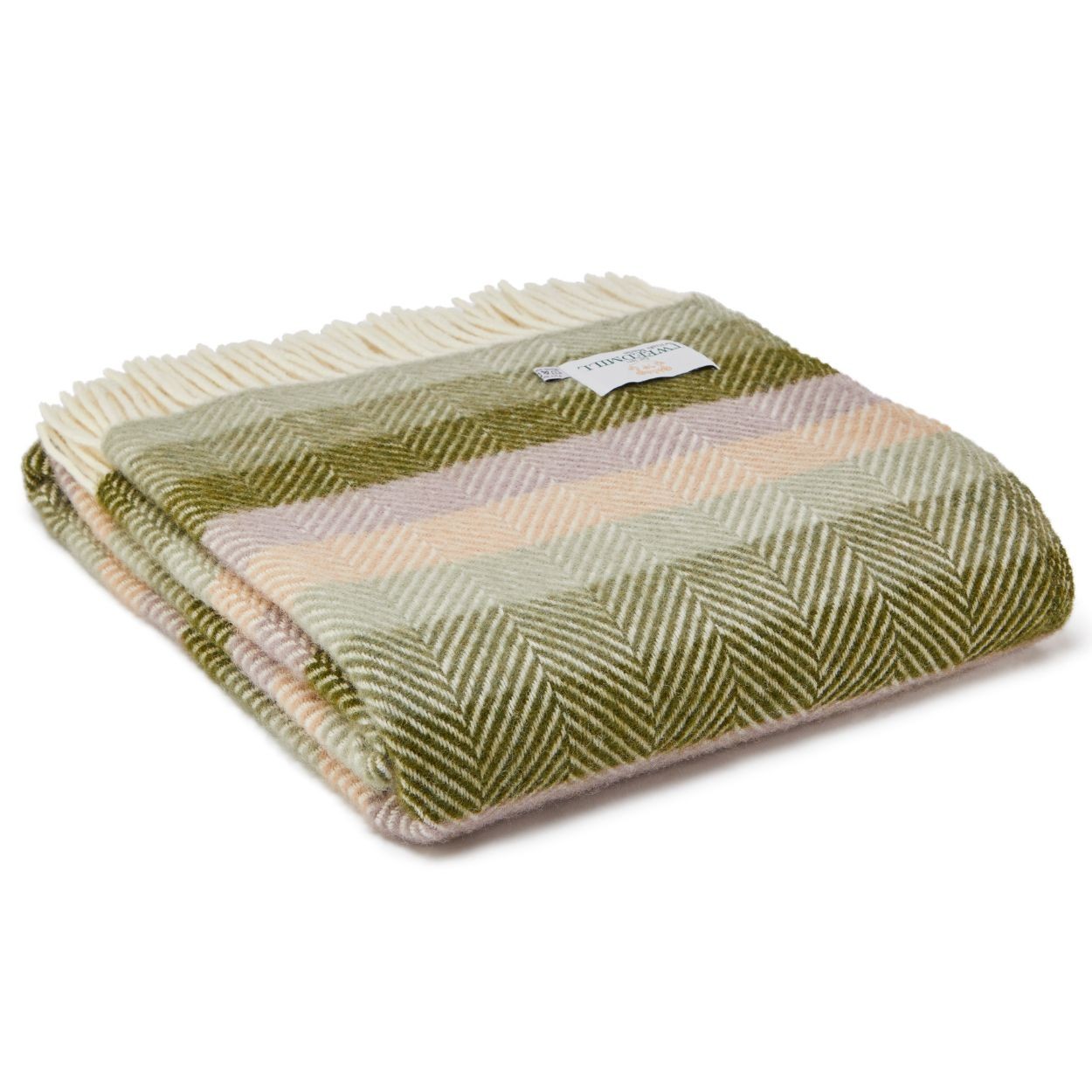 Stripe Pure New Wool Throw  Botanical