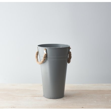 Grey Flower Bucket - 20cm or 25cm